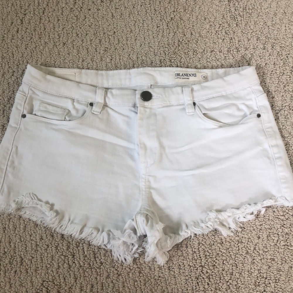 BlankNYC white jean cutoff shorts